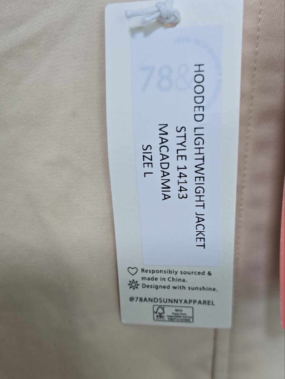 78 & Sunny Women's Cream Hooded Jacket - Picture 6 of 6